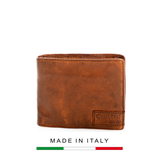 VÍ DA NAM MÀU NÂU 4207220 - RAUL - Tan – GIANNI CONTI - SẢN XUẤT THỦ CÔNG TỪ ITALY