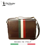 TÚI ĐEO CHÉO NAM DA BÊ CAO CẤP MÀU NÂU – OLD ANGLER - SẢN XUẤT THỦ CÔNG TỪ ITALY