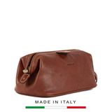 CLUTCH DA THẬT NAM MÀU NÂU – GIANNI CONTI - SẢN XUẤT THỦ CÔNG TỪ ITALY