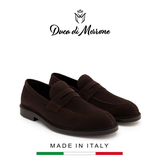 GIÀY LƯỜI DA LỘN NAM (DA THẬT) MÀU NÂU - DUCA DI MORRONE - SẢN XUẤT TẠI ITALY