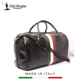TÚI DU LỊCH DA FULL-GRAIN LEATHER MÀU ĐEN – OLD ANGLER - SẢN XUẤT THỦ CÔNG TỪ ITALY