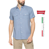 ÁO SƠ MI CỘC TAY NAM VẢI LANH HỖN HỢP T213C1254A – CARRERA JEANS - NHẬP KHẨU CHÍNH NGẠCH TỪ Ý