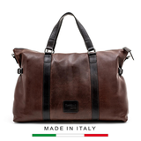 TÚI DU LỊCH DA THẬT MÀU NÂU SCOTT - GIANNI CONTI - SẢN XUẤT THỦ CÔNG TỪ ITALY