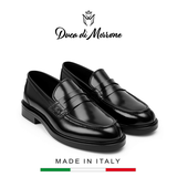 GIÀY LƯỜI DA NAM (DA THẬT) MÀU ĐEN - DUCA DI MORRONE - SẢN XUẤT TẠI ITALY
