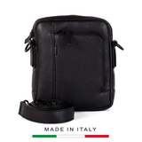 TÚI ĐEO CHÉO DA THẬT NAM MÀU ĐEN FILIPPO 1812282 - GIANNI CONTI - SẢN XUẤT THỦ CÔNG TỪ ITALY