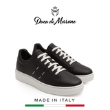 GIÀY SNEAKER DA NAM (DA THẬT) MÀU ĐEN - DUCA DI MORRONE - SẢN XUẤT TẠI ITALY