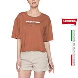 ÁO PHÔNG NỮ CROPTOP CỔ TRÒN- CARRERA JEANS - NHẬP KHẨU CHÍNH HÃNG TỪ ITALIA