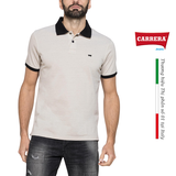 ÁO POLO NAM MÀU BE CỔ ĐEN - CARRERA JEANS - NHẬP KHẨU CHÍNH HÃNG TỪ ITALIA