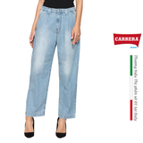 QUẦN BAGGY JEANS NỮ MÀU XANH NHẠT - CARRERA JEANS - NHẬP KHẨU CHÍNH HÃNG TỪ ITALIA