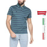 ÁO POLO NAM KẺ NGANG MÀU XANH XĂNG - CARRERA JEANS - NHẬP KHẨU CHÍNH HÃNG TỪ ITALIA