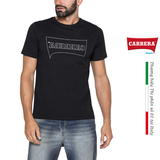 ÁO THUN NAM CỘC TAY BASIC MÀU ĐEN IN LOGO – CARRERA JEANS - NHẬP KHẨU CHÍNH HÃNG TỪ Ý