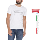 ÁO THUN NAM CỘC TAY BASIC MÀU TRẮNG IN LOGO – CARRERA JEANS - NHẬP KHẨU CHÍNH HÃNG TỪ Ý