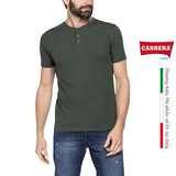 ÁO THUN NAM JERSEY COTTON CỔ CHỮ V CÀI KHUY– CARRERA JEANS - NHẬP KHẨU CHÍNH HÃNG TỪ Ý