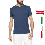 ÁO THUN NAM JERSEY COTTON CỔ CHỮ V CÀI KHUY– CARRERA JEANS - NHẬP KHẨU CHÍNH HÃNG TỪ Ý