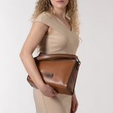 TÚI XÁCH NỮ DA THẬT MÀU NÂU 6553680-26 – GIANNI CONTI - SẢN XUẤT THỦ CÔNG TẠI ITALY