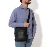 TÚI ĐEO CHÉO DA THẬT MÀU ĐEN 4902770-10 - GIANNI CONTI - SẢN XUẤT THỦ CÔNG TẠI ITALY