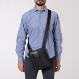 TÚI ĐEO CHÉO DA THẬT MÀU ĐEN 2092880-10 - GIANNI CONTI - SẢN XUẤT THỦ CÔNG TỪ ITALY