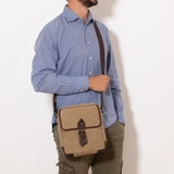 TÚI ĐEO CHÉO DA THẬT MÀU NÂU BE 6022683-609 - GIANNI CONTI - SẢN XUẤT THỦ CÔNG TẠI ITALY