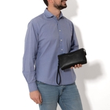 CLUTCH DA THẬT NAM MÀU ĐEN 4902101-10 – GIANNI CONTI - SẢN XUẤT THỦ CÔNG TẠI ITALY