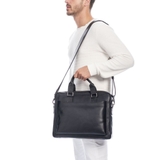 TÚI LAPTOP DA THẬT MÀU ĐEN 2501370-10 – GIANNI CONTI - SẢN XUẤT THỦ CÔNG TẠI ITALY