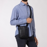 TÚI ĐEO CHÉO DA THẬT MÀU ĐEN 2092883-10 - GIANNI CONTI - SẢN XUẤT THỦ CÔNG TỪ ITALY