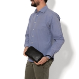 CLUTCH DA THẬT NAM MÀU NÂU 1812105-28 – GIANNI CONTI - SẢN XUẤT THỦ CÔNG TẠI ITALY