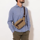 TÚI ĐEO CHÉO DA THẬT MÀU NÂU BE 6025179-609 - GIANNI CONTI - SẢN XUẤT THỦ CÔNG TẠI ITALY