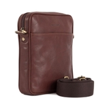 TÚI ĐEO CHÉO DA THẬT MÀU NÂU 912154-28 - GIANNI CONTI - SẢN XUẤT THỦ CÔNG TẠI ITALY