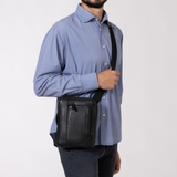 TÚI ĐEO CHÉO DA THẬT MÀU ĐEN 1812292-10 - GIANNI CONTI - SẢN XUẤT THỦ CÔNG TỪ ITALY