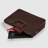 TÚI ĐỰNG LAPTOP DA VACHETTA CAO CẤP 083-COFFEE -  MEDICI OF FLORENCE - SẢN XUẤT THỦ CÔNG TẠI ITALIA