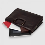 TÚI ĐỰNG LAPTOP DA CALFSKIN CAO CẤP 081 - Black -  MEDICI OF FLORENCE - SẢN XUẤT THỦ CÔNG TẠI ITALIA