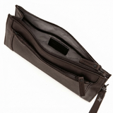 CLUTCH DA THẬT NAM MÀU NÂU ĐEN 1812207-28 - GIANNI CONTI - SẢN XUẤT THỦ CÔNG TẠI ITALY