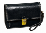 CLUTCH DA THẬT NAM MÀU ĐEN 912132-10 - GIANNI CONTI - SẢN XUẤT THỦ CÔNG TẠI ITALY