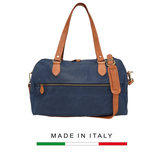 TÚI DU LỊCH DA CALFSKIN 409 - Denim -  MEDICI OF FLORENCE - SẢN XUẤT THỦ CÔNG TẠI ITALIA