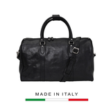 TÚI DU LỊCH 9277 - Black Da Calfskin -  MEDICI OF FLORENCE - SẢN XUẤT THỦ CÔNG TẠI ITALIA