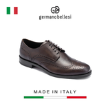 GIÀY DA CÔNG SỞ NAM MÀU NÂU ĐEN - GERMANO BELLESI - SẢN XUẤT THỦ CÔNG TẠI ITALY
