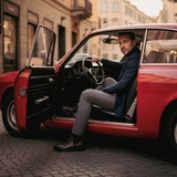 GIÀY BOOTS DA NAM (DA THẬT) MÀU NÂU - DUCA DI MORRONE - SẢN XUẤT TẠI ITALY