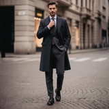 GIÀY TÂY DA NAM (DA THẬT) MÀU ĐEN - DUCA DI MORRONE - SẢN XUẤT TẠI ITALY