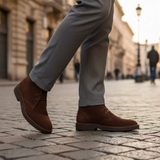 GIÀY BOOTS DA LỘN NAM (DA THẬT) MÀU NÂU - DUCA DI MORRONE - SẢN XUẤT TẠI ITALY