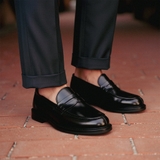 GIÀY LƯỜI DA NAM (DA THẬT) MÀU ĐEN - DUCA DI MORRONE - SẢN XUẤT TẠI ITALY