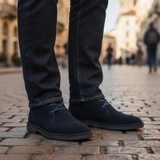 GIÀY BOOTS DA LỘN NAM (DA THẬT) MÀU XANH THAN - DUCA DI MORRONE - SẢN XUẤT TẠI ITALY