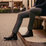 GIÀY BOOTS DA NAM (DA THẬT) MÀU NÂU - DUCA DI MORRONE - SẢN XUẤT TẠI ITALY