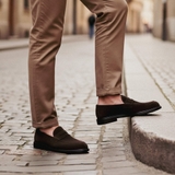 GIÀY LƯỜI DA LỘN NAM (DA THẬT) MÀU NÂU - DUCA DI MORRONE - SẢN XUẤT TẠI ITALY