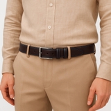 THẮT LƯNG DA NAM MÀU NÂU - DUCA DI MORRONE - SẢN XUẤT TẠI ITALY