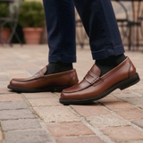 GIÀY LƯỜI DA NAM (DA THẬT) MÀU NÂU - DUCA DI MORRONE - SẢN XUẤT TẠI ITALY