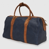 TÚI DU LỊCH DA BÊ MỀM CAO CẤP MÀU XANH JEANS -  MEDICI OF FLORENCE - SẢN XUẤT THỦ CÔNG TẠI ITALIA