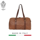 TÚI DU LỊCH DA CALFSKIN 1001-2 DL - Brown -  MEDICI OF FLORENCE - SẢN XUẤT THỦ CÔNG TẠI ITALIA