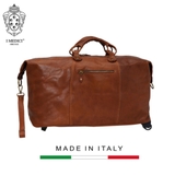 TÚI DU LỊCH CALFSKIN 1010 - Brown -  MEDICI OF FLORENCE - SẢN XUẤT THỦ CÔNG TẠI ITALIA