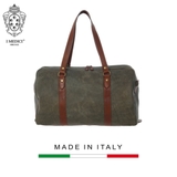 TÚI DU LỊCH DA CALFSKIN 1001-2 SV - PEWTER GREEN - MEDICI OF FLORENCE - SẢN XUẤT THỦ CÔNG TẠI ITALIA
