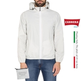 ÁO KHOÁC GIÓ NAM CÓ MŨ VÀ KHÓA KÉO MÀU TRẮNG – CARRERA JEANS - NHẬP KHẨU CHÍNH HÃNG TỪ Ý